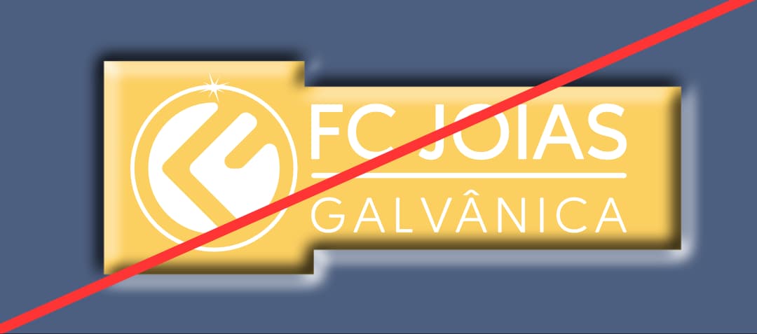 Exemplo de uso incorreto da marca FC Joias: não criar objetos contornando a marca