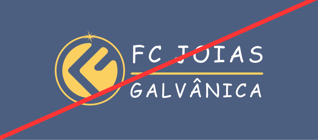 Exemplo de uso incorreto da marca FC Joias: não alterar fonte