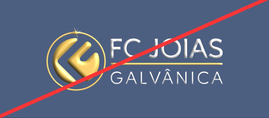 Exemplo de uso incorreto da marca FC Joias: não aplicar efeitos