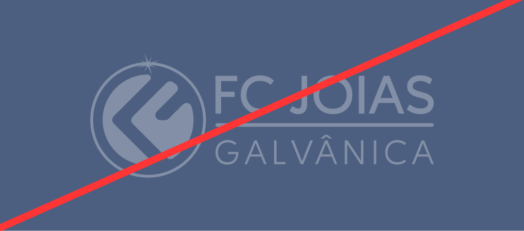 Exemplo de uso incorreto da marca FC Joias: não utilizar como marca d'água