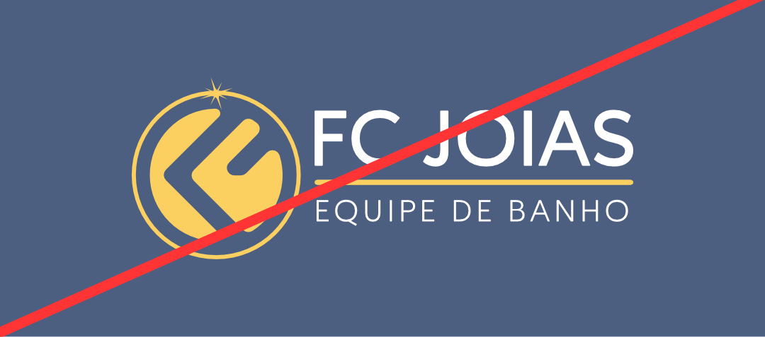 Exemplo de uso incorreto da marca FC Joias: não criar sub-marcas