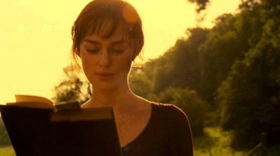 Elizabeth Bennet reading Pride and Prejudice